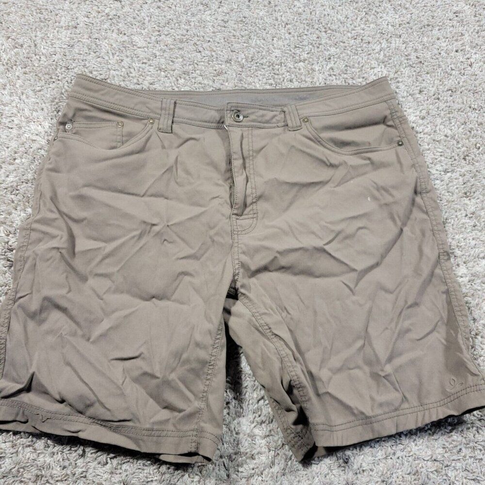 Prana Shorts Mens 40 Gray Beige Hiking Outdoor Casual Chino